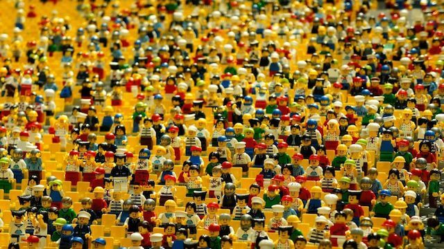 Crowd of lego characters
